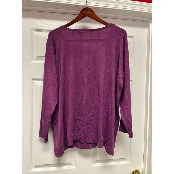 Roaman’s Plum Pearl Button Cardigan Sweater sz 2X NWT - Picture 6 of 6